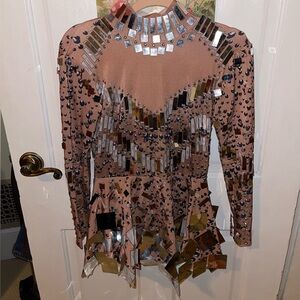 Born In Stockholm Mirror Party Beige Dress